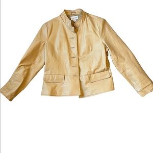 Chadwick's Lt beige Genuine Leather Blazer/ Jacket Size 16